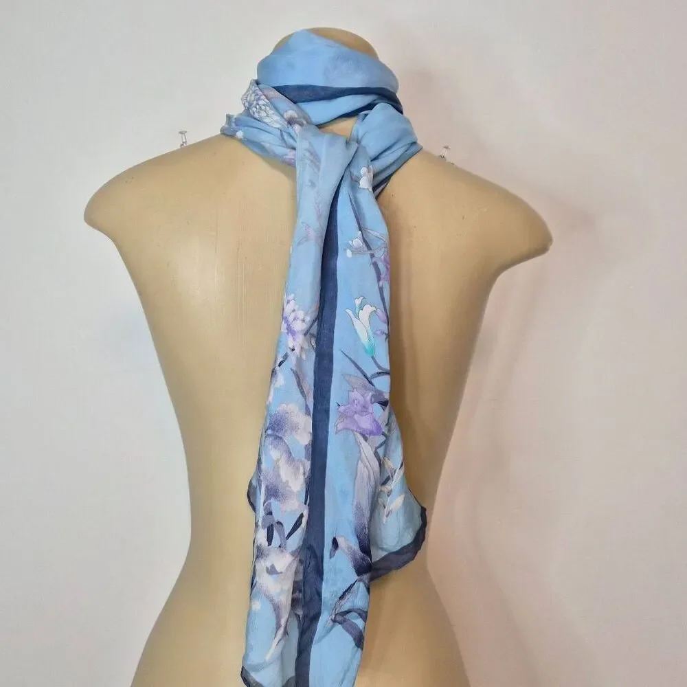 Watercolor silk scarf